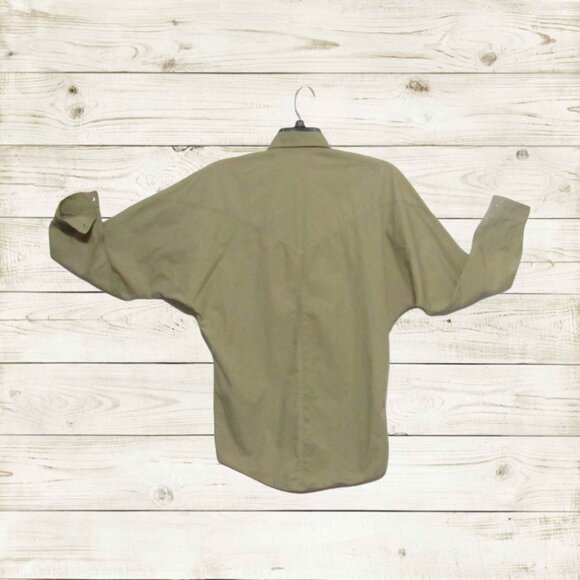 VTG Freego womens batwing long sleeve shirt Size PS khaki color - Picture 7 of 10